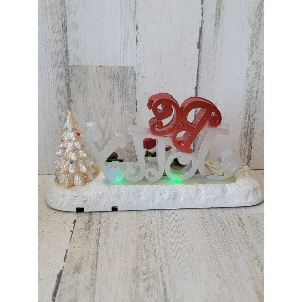 Be jolly snowman AS IS light up music Xmas‎ figure glitter tree candy cane